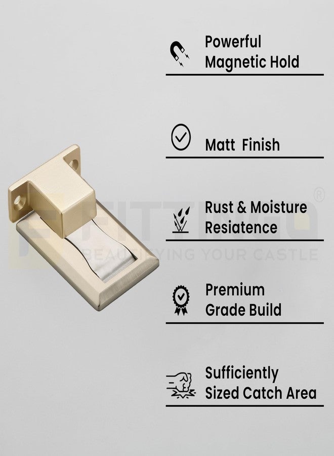 FITTINGO Premium Concealed Magnetic Door Stopper/Door Stopper Magnetic/Stainless Steel Floor Mount Door Magnet/Stylish Stopper for Home/Office and Hotels - Matt Finish - Square - (Pack of 1) - Image 3